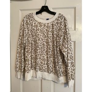 NWOT Old Navy Easy Vintage Cheetah Neutral Sweatshirt
